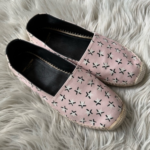 SAINT LAURENT Pink Star Fun Espadrilles Size 37 (7) - Picture 1 of 10